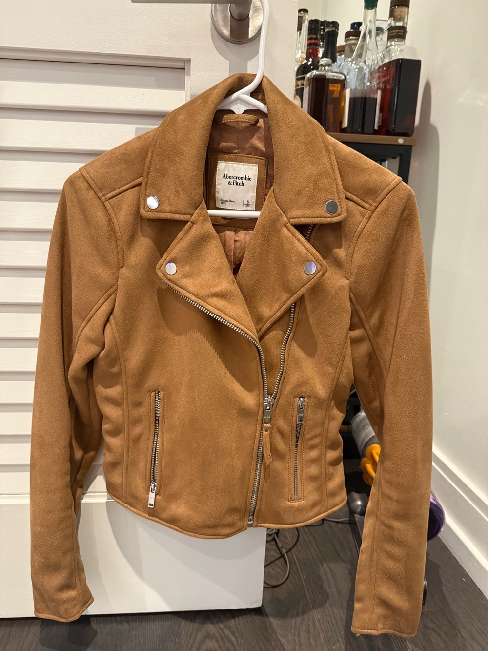Abercrombie & Fitch Tan Suede-Style Moto Jacket